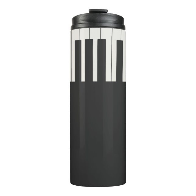 Maßgeschneiderte, moderne, elegante Klaviertasten Thermosbecher (Vorderseite)