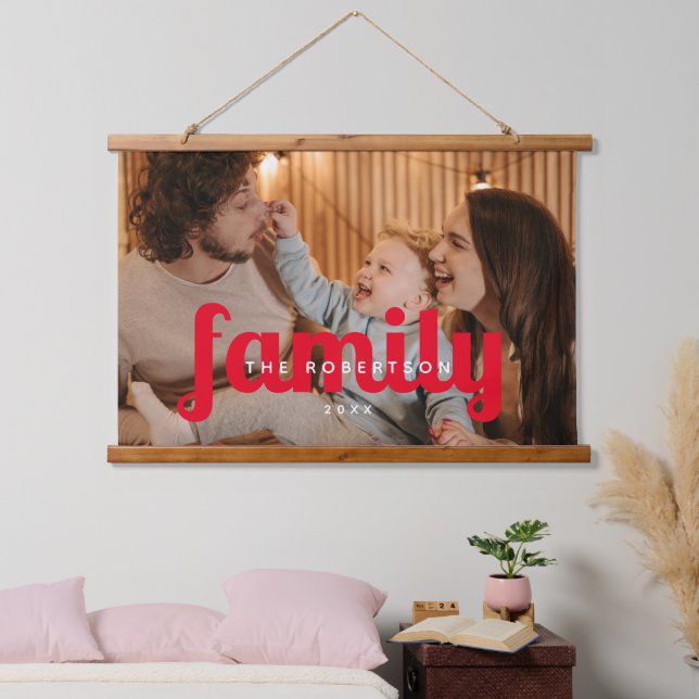 Maßgeschneiderte moderne Lässige Moderne, familiär Wandteppich Mit Holzrahmen (Schlafzimmer)