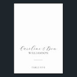 Maßgeschneiderte moderne Minimalistische Schwarz-w Tischnummer<br><div class="desc">Mit diesen individuell gestaltbaren Hochzeitsreisen führen Sie Ihre Gäste mühelos zu ihren Sitzplätzen. Mit eleganter Typografie und minimalistischem Design zeigen diese Karten die Namen des Paares und die Tischbelegung übersichtlich und stilvoll. Sie sind perfekt für Begleiter- oder Tischkarten geeignet und fügen jeder Hochzeitsfeier eine raffinierte Touch hinzu. Personalisieren Sie Ihre...</div>