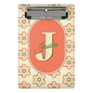 Maßgeschneiderte, moderne Retro-Monogram-Mini-Zwis Mini Klemmbrett