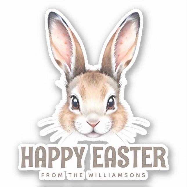 Maßgeschneiderte, moderne Wasserfarbe Niedlich Ost Aufkleber (Vorderseite)