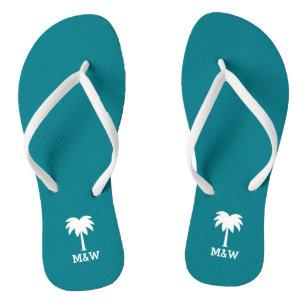 Maßgeschneiderte Mono-Palm-Hochzeitskippen Flip Flops