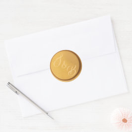 Maßgeschneiderte Monogram Gold Wachs Siegel Hochze Runder Aufkleber