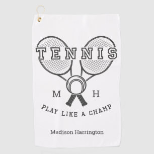 Maßgeschneiderte Monogramm-Bezeichnung TENNIS Gol Golfhandtuch