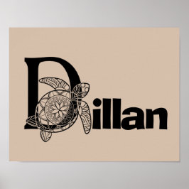 Maßgeschneiderte monogramm Buchstabe D Kinderzimme Poster