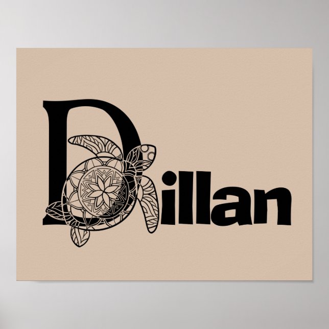 Maßgeschneiderte monogramm Buchstabe D Kinderzimme Poster (Vorne)