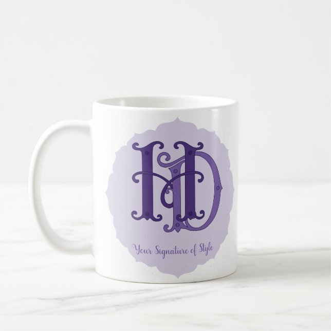 Maßgeschneiderte Monogramm - Geschenkgutscheine fü Kaffeetasse (Links)