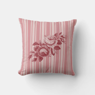 Maßgeschneiderte Monogramm mit rosa Streifen Cabba Kissen