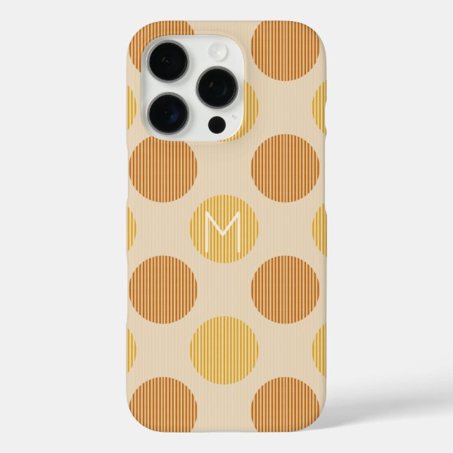 Maßgeschneiderte Monogramm-moderne Kreise iPhone 16 Pro Hülle (Rückseite)