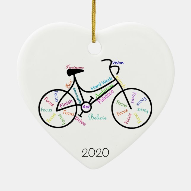 Maßgeschneiderte Motivierend Wörter für Fahrräder Keramik Ornament (Hinten)
