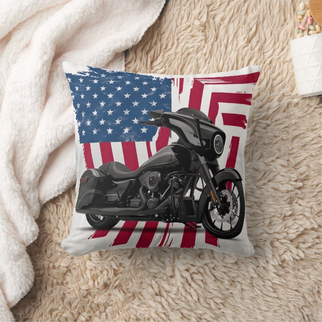 Maßgeschneiderte Motorradkunst mit amerikanischer  Kissen (Decke)