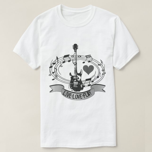 Maßgeschneiderte Musik- und Gitarrenthemen T-Shirt (Design vorne)