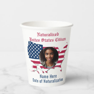Maßgeschneiderte "Naturalized Citizen Foto USA Fla Pappbecher