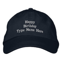 Maßgeschneiderte Navy bestickte Happy Birthday anp