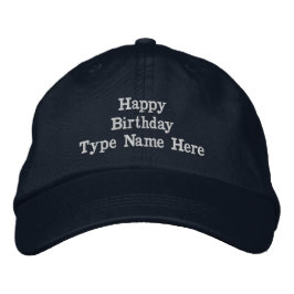 Maßgeschneiderte Navy bestickte Happy Birthday anp Baseballkappe