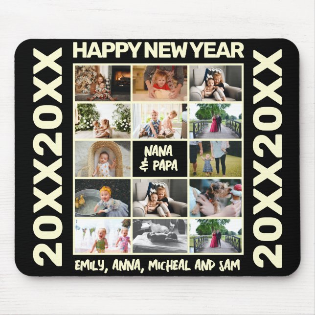 Maßgeschneiderte Neujahrskollage 14 Mousepad (Vorne)