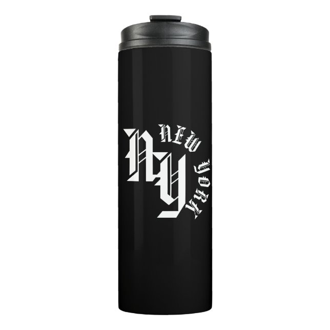 Maßgeschneiderte New Yorker, New Yorker Staat Lett Thermosbecher (Vorderseite)