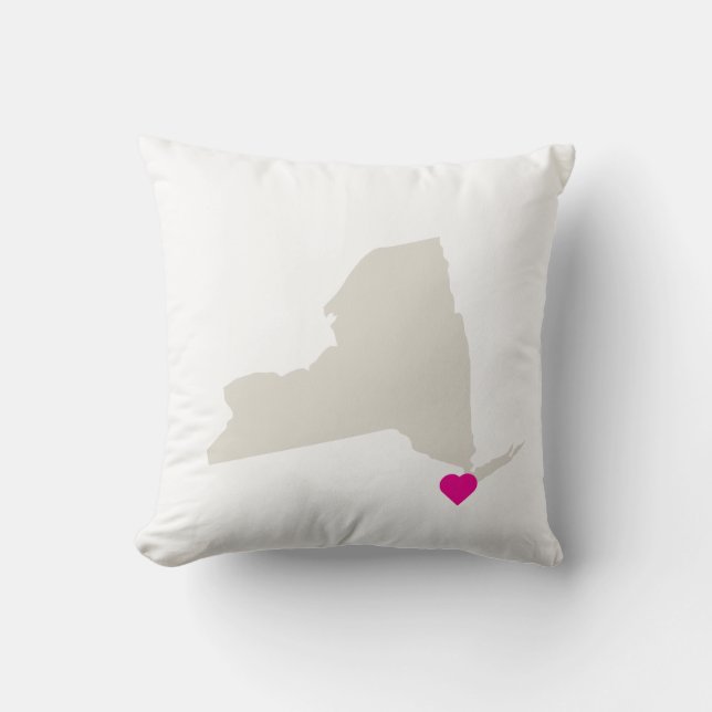 Maßgeschneiderte New Yorker Staat Liebe Reversible Kissen (Vorderseite)