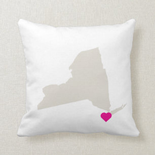 Maßgeschneiderte New Yorker Staat Liebe Reversible Kissen