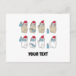 Maßgeschneiderte niedliche Bären Weihnachtsmaske Postkarte