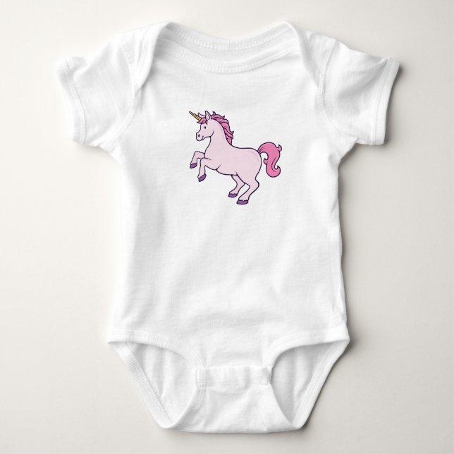 Maßgeschneiderte Niedliche Einhorn Baby Strampler (Vorderseite)