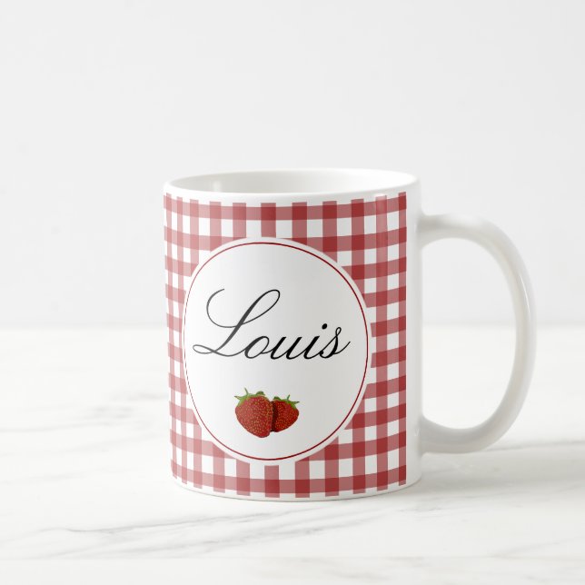 Maßgeschneiderte Niedliche Erdbeere Kaffeetasse (Rechts)