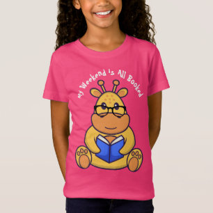 Maßgeschneiderte Niedliche Giraffe Lesebuch T - Sh T-Shirt