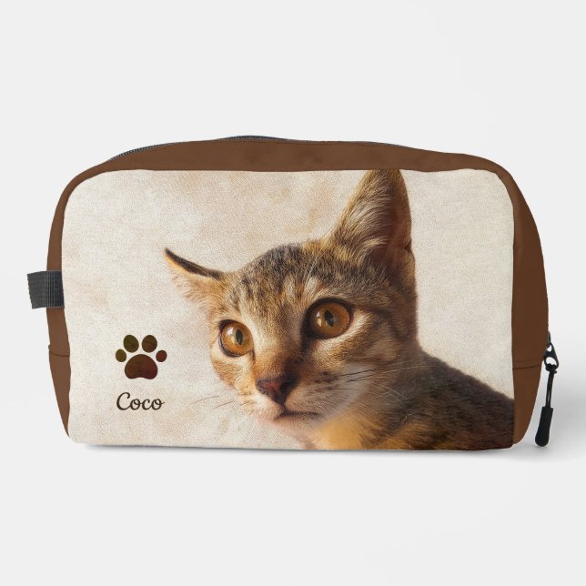 Maßgeschneiderte Niedliche Katze Katzen Dosenvorla Waschbeutel (Vorderseite)