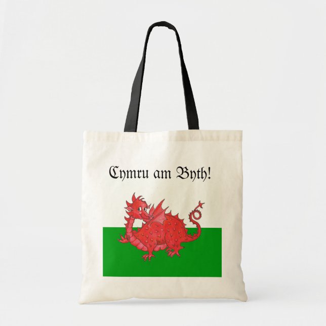 Maßgeschneiderte Niedliche Welsh Red Dragon Tote B Tragetasche (Vorne)