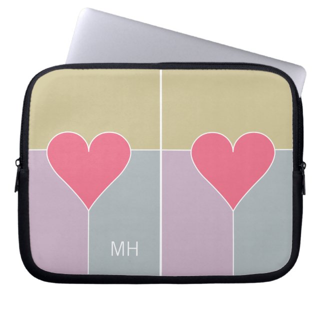 Maßgeschneiderte Notebook-Ärmel für Herz-Muster Laptopschutzhülle (Vorderseite)