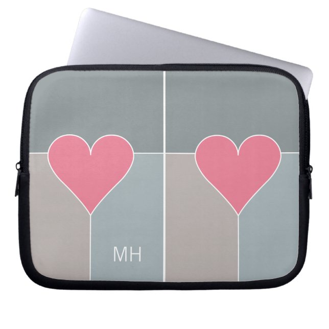 Maßgeschneiderte Notebook-Ärmel für Herz-Muster Laptopschutzhülle (Vorderseite)