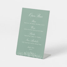 Maßgeschneiderte Open Bar Sign Sage Florals