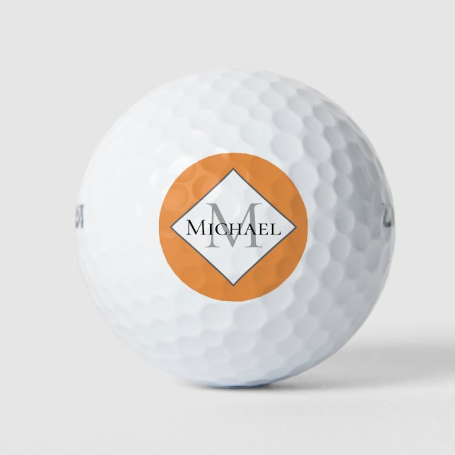 Maßgeschneiderte Orange Golf Balls für Monogram Golfball (Vorderseite)