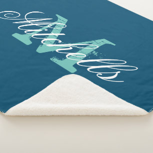 Maßgeschneiderte, ozeblauer mittelgroße weiche Fle Sherpadecke