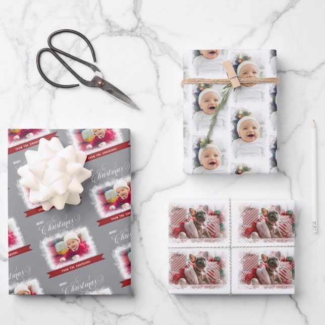 Maßgeschneiderte Papierblätter für 3 Foto Geschenkpapier Set (Vorderseite)
