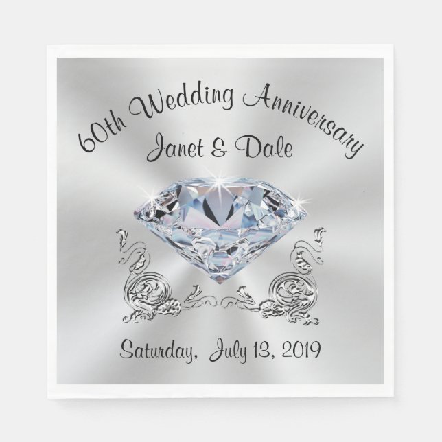 Maßgeschneiderte Personalisierte Diamant Napkins Serviette (Vorderseite)