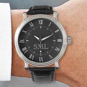 Maßgeschneiderte Personalisierte Initialen römisch Armbanduhr
