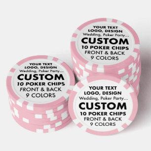 Maßgeschneiderte personalisierte PINK Poker Chips 