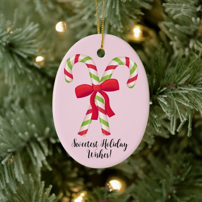 Maßgeschneiderte Personalisierte Weihnachtscreme Keramik Ornament (Baum)