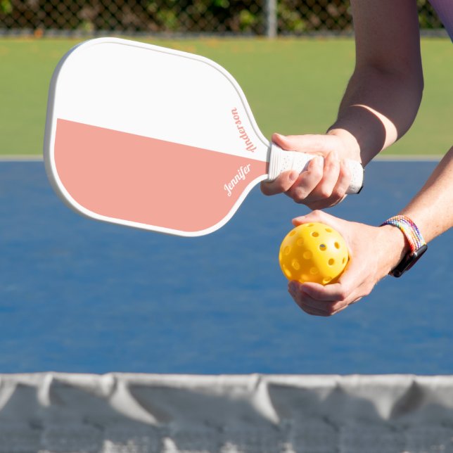 Maßgeschneiderte Pfirsichfarben und Weiß Pickleball Schläger (InSitu)