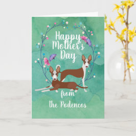 Maßgeschneiderte Podenco Hunde Mama Mütter Tag Blu Karte