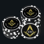 Maßgeschneiderte Poker Chips | Platz und Kompass<br><div class="desc">Benötigen Sie ein paar eigene Masonic Poker Chips, um mit Ihren personalisierten Freimaurer Spielkarten zu gehen? Hier ist eine klassische Gold-Quadrat und Kompass-Poker-Chip-Vorlage, die Sie leicht Ihren Text hinzufügen können, um Ihre eigenen Poker-Chips! Fügen Sie Ihren Namen oder den Namen Ihrer Lodge an die Vorderseite und den Dollarwert an die...</div>
