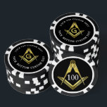 Maßgeschneiderte Poker Chips | Platz und Kompass<br><div class="desc">Benötigen Sie ein paar eigene Masonic Poker Chips, um mit Ihren personalisierten Freimaurer Spielkarten zu gehen? Hier ist eine klassische Gold-Quadrat und Kompass-Poker-Chip-Vorlage, die Sie leicht Ihren Text hinzufügen können, um Ihre eigenen Poker-Chips! Fügen Sie Ihren Namen oder den Namen Ihrer Lodge an die Vorderseite und den Dollarwert an die...</div>