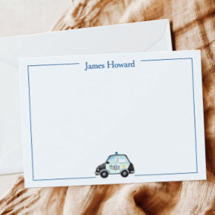 Maßgeschneiderte Polizeiwagen, Jungs blau und weiß Dankeskarte