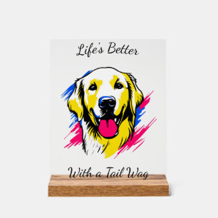 Maßgeschneiderte Pop Art Golden Retriever Design Acrylschild