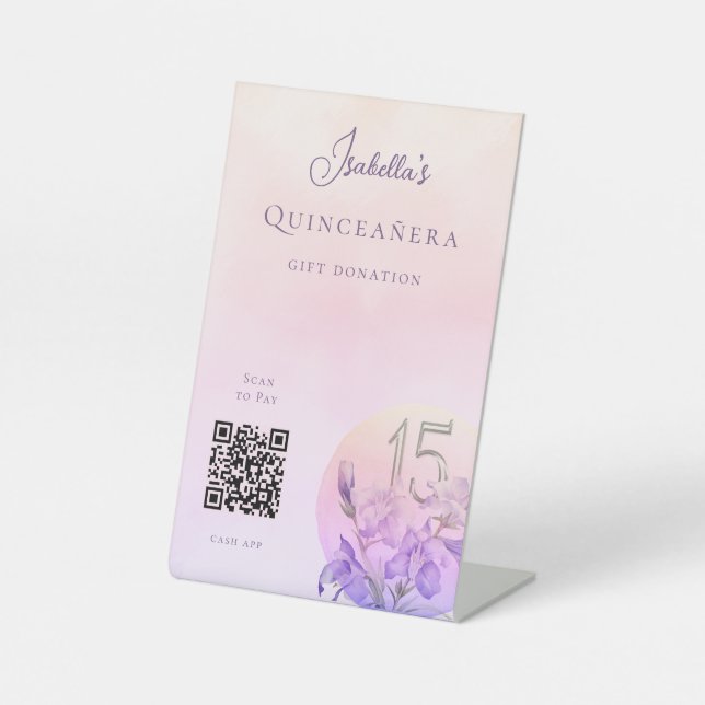 Maßgeschneiderte QR Code Cash App Sockelschild (Vorderseite)
