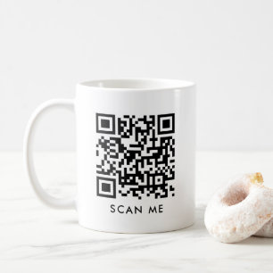 Maßgeschneiderte QR-Code-Scan Me-Vorlage Weiß Kaffeetasse
