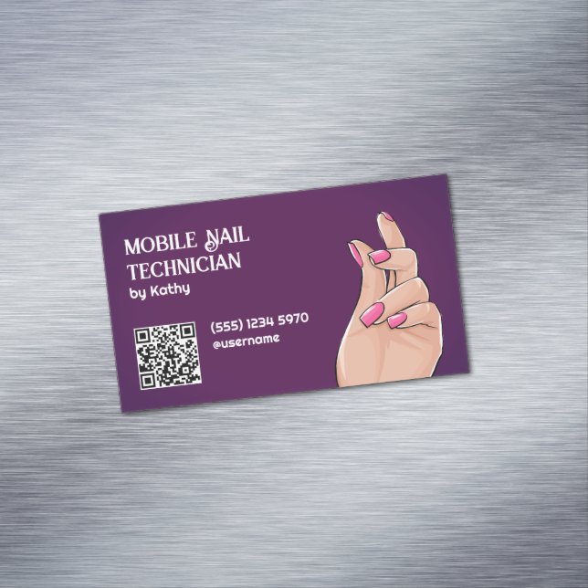 Maßgeschneiderte QR für Nageltechniker Magnetische Visitenkarte (Beispiel)
