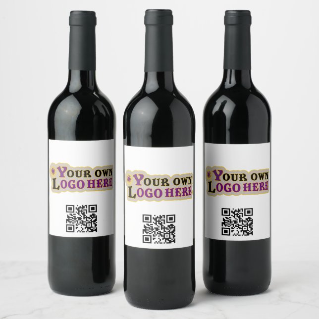 Maßgeschneiderte Qr und Logo Weinetikett (Flaschen)