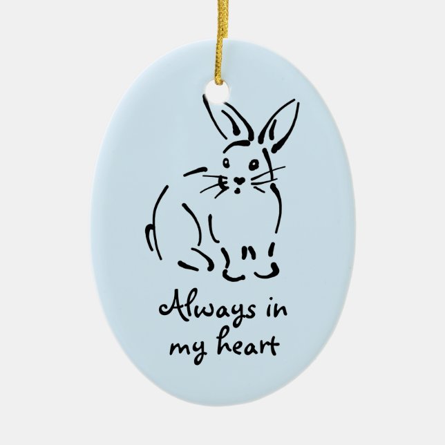 Maßgeschneiderte Rabbit-Gedenkschmuck Keramik Ornament (Vorne)